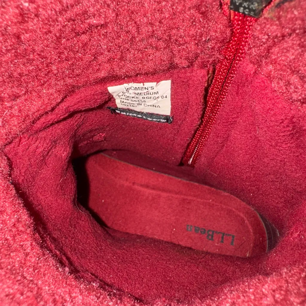 L.L. Bean Red Suede Fleece Pull - Image 6