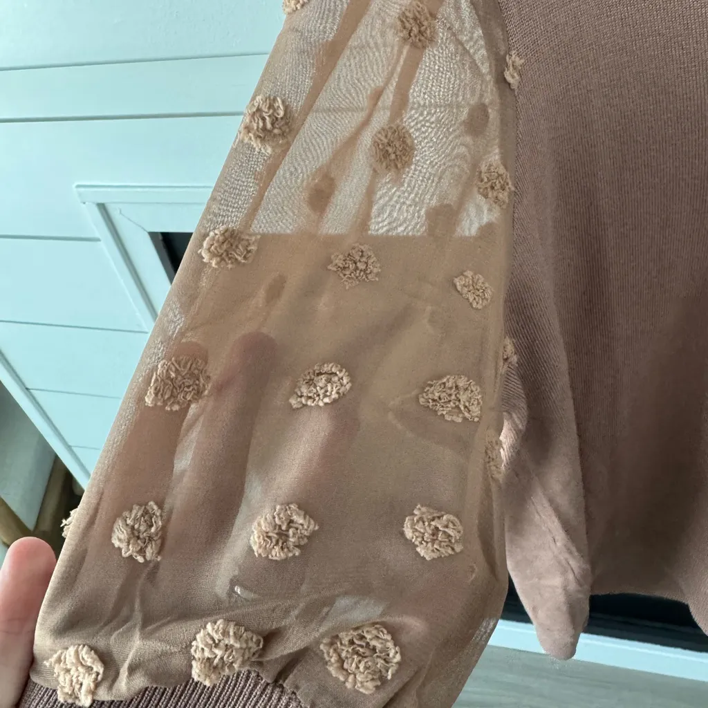 Rio & Rian V Neck Sweater Medium NWT Brown - Image 2