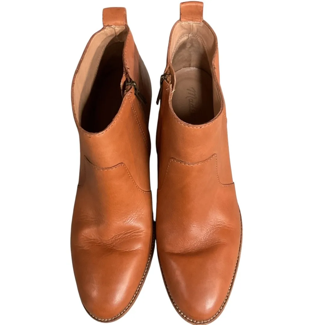 Madewell Women's The Brenner Ankle Boots Brown Leather Block Heel Size‎ 8.5 - Image 4