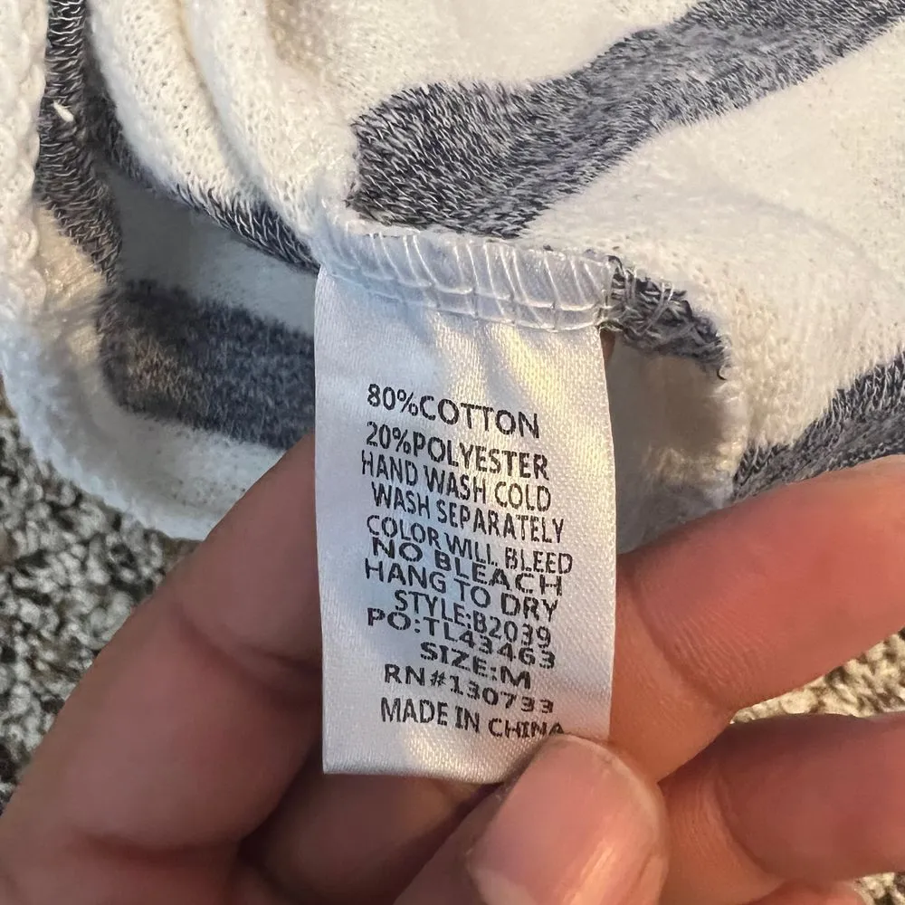 Umgee Striped Knit Sweater Casual Long Sleeve Crew Neck Nautical Top Size M‎ - Image 7