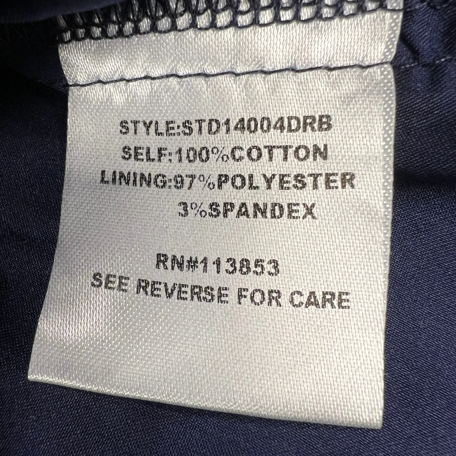 Sugarlips Rosie Eyelet Floral Split V-Neck Mini Dress Navy Blue-White Size M - Image 10