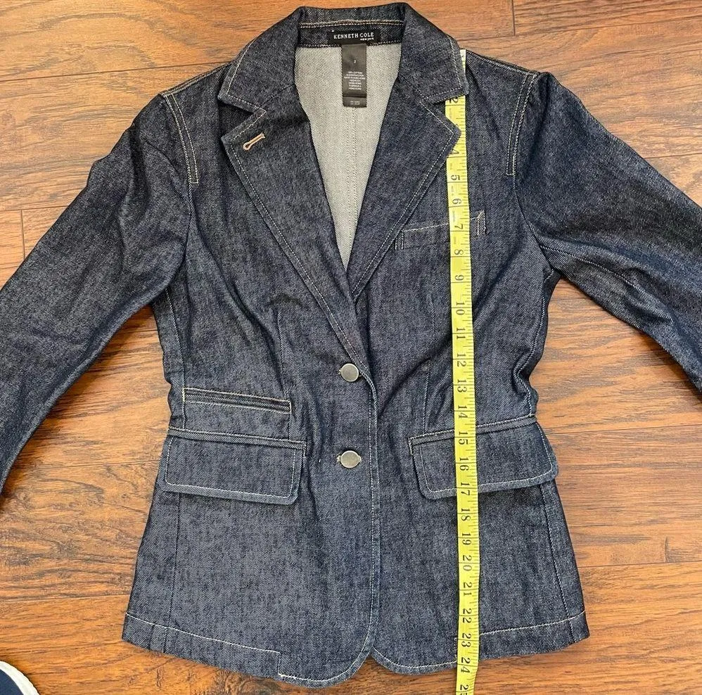 KENNETH COLE blue/black denim mini skirt suit, NWOT - Image 8