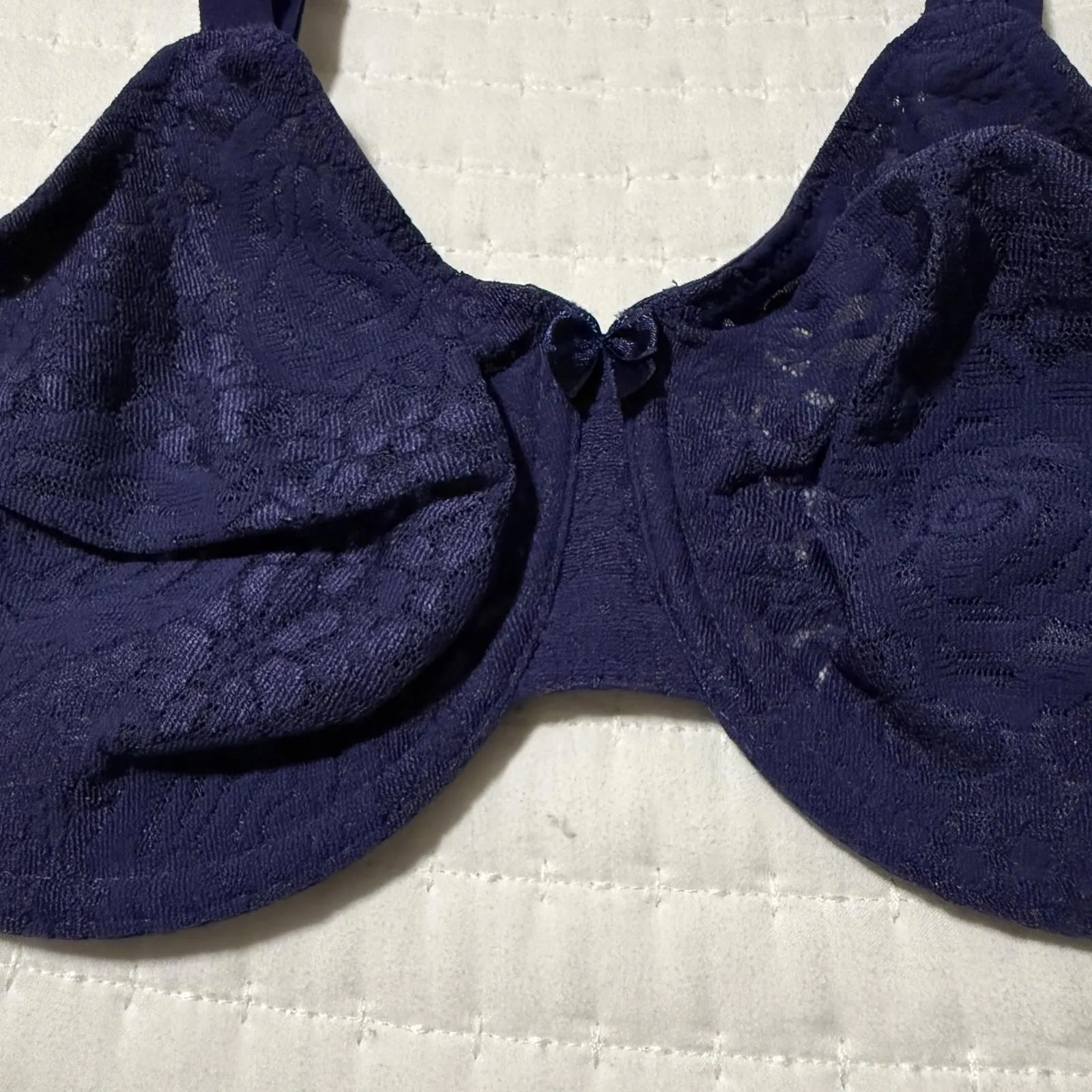 Wacoal Bluish Purple 34DDD Halo Lace Underwire Unlined Bra 851205 Convertible - Image 2