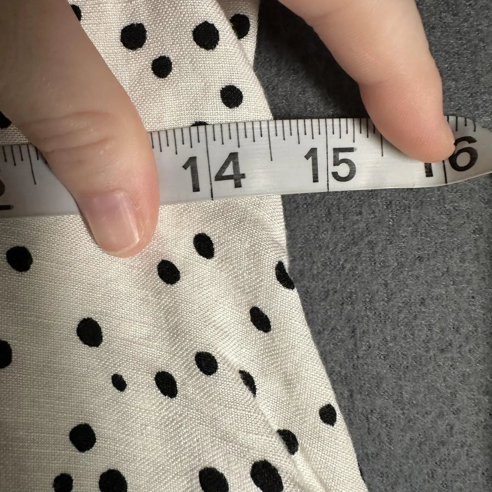 LOFT Dress Womens 6P Petite White Polka Dot Puff Sleeve Fit Flare Mini Lined - Image 9