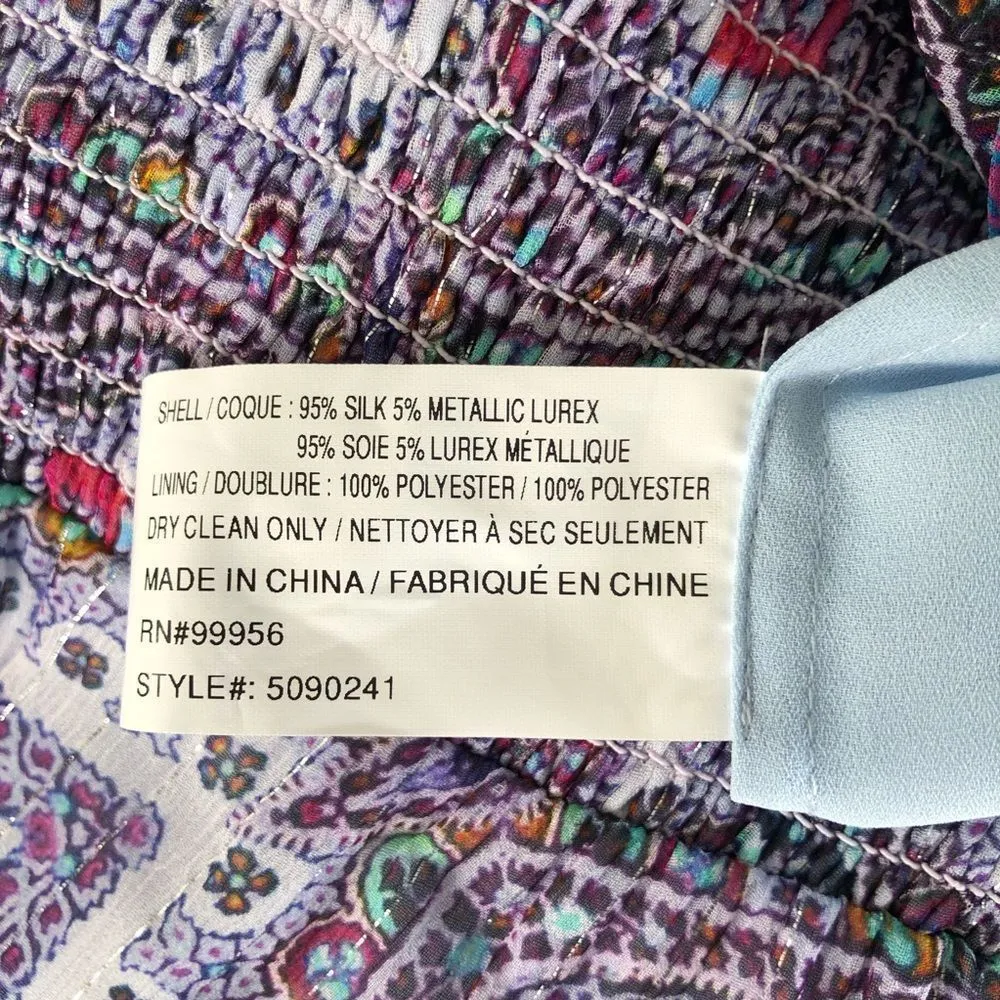 Shoshanna Jodhana Border Print Aditi Silk Metallic Thread Dress NWT size 10 - Image 10