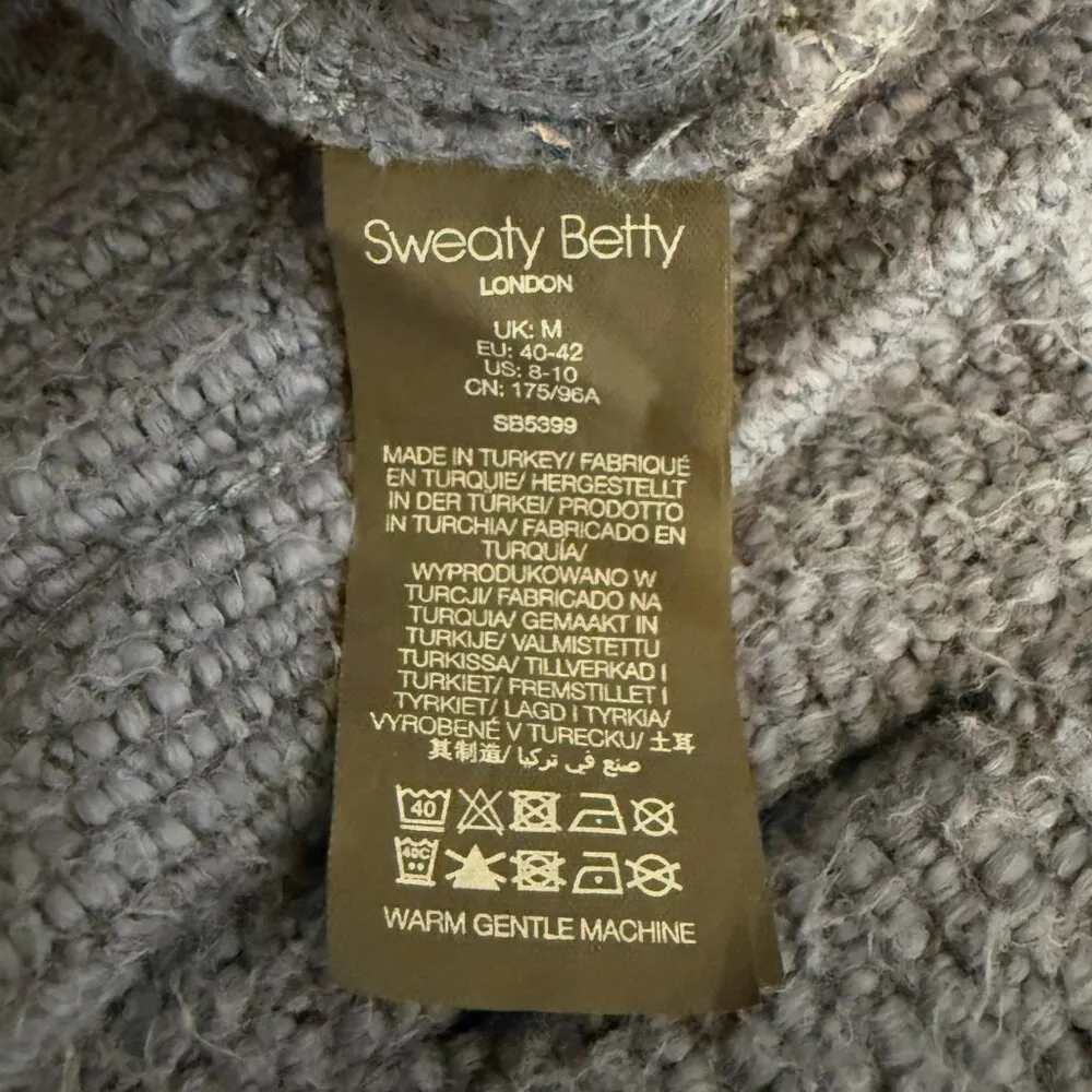 Sweaty Betty Bouclé Funnel Neck Sweatshirt Pullover Women's Medium 8-10 Blue - Image 14