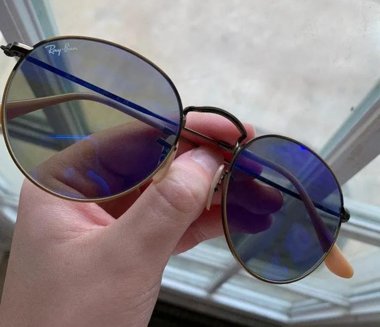 Ray-Ban Blue  Round Sunglasses - Image 3