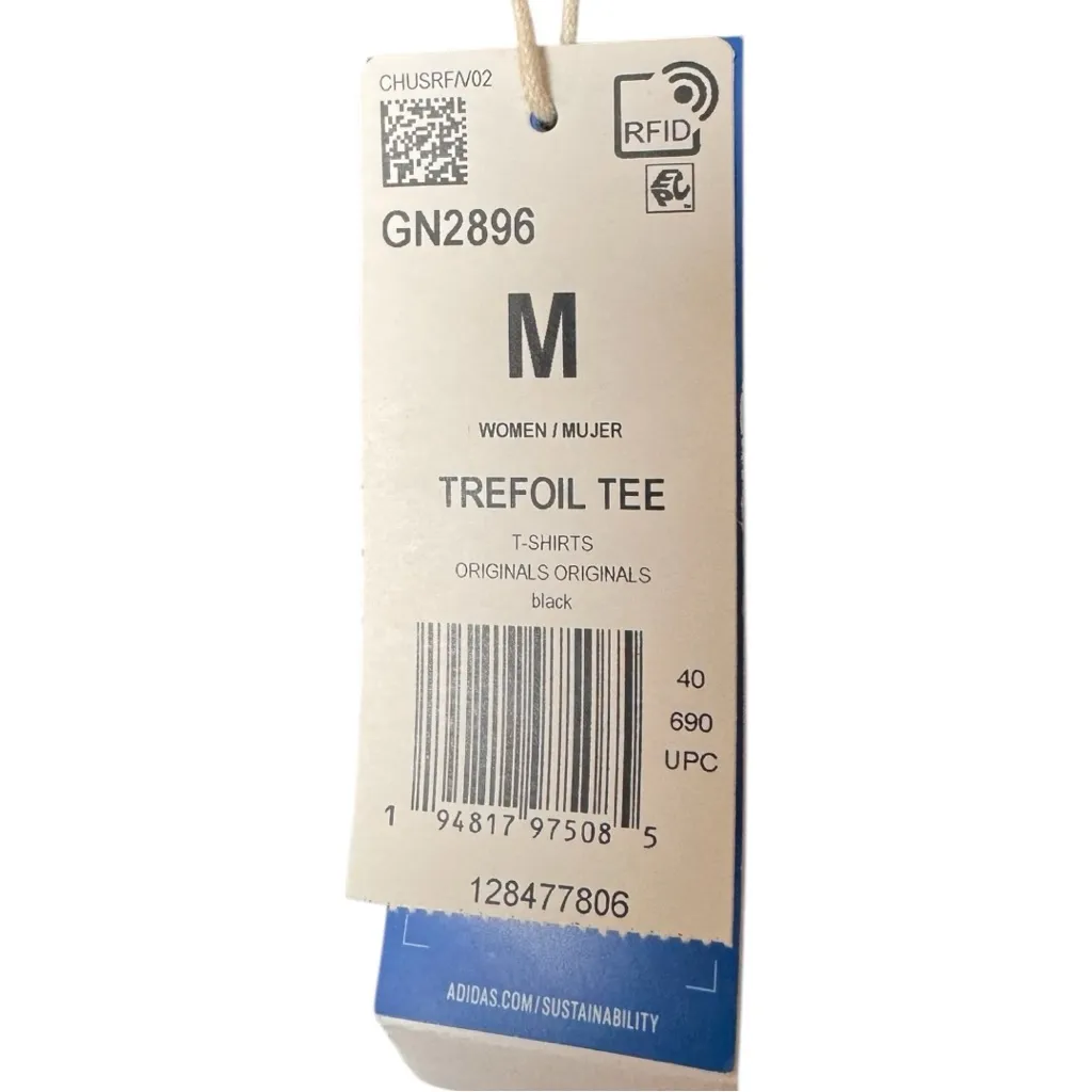 Adidas Women's  Sporty Athletic Short Sleeve Graphic Tee with White Trefoil Logo - Image 5