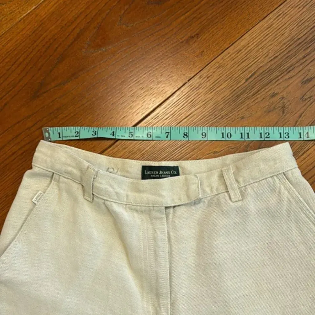 Lauren Co Ralph Lauren Cream Cotton Linen Casual Trousers Shorts - Image 6