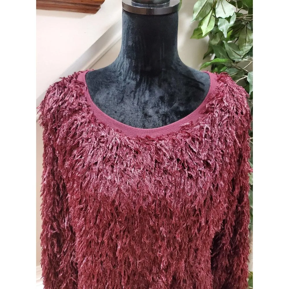 EST.1946 Women's Maroon Polyester Round Neck Long Sleeve Pullover Sweater 18/20W - Image 3