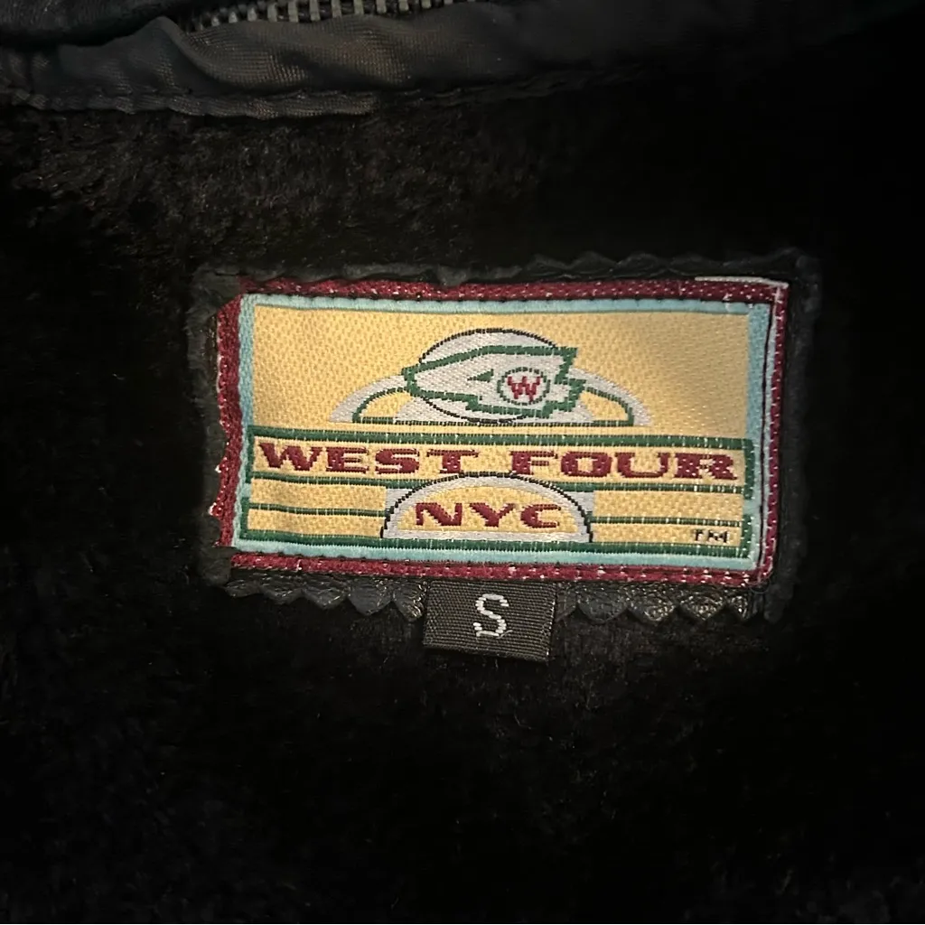 80s Leather Jacket Winter Snow Coat Faux Fur Lined Vintage Black Small - Image 6