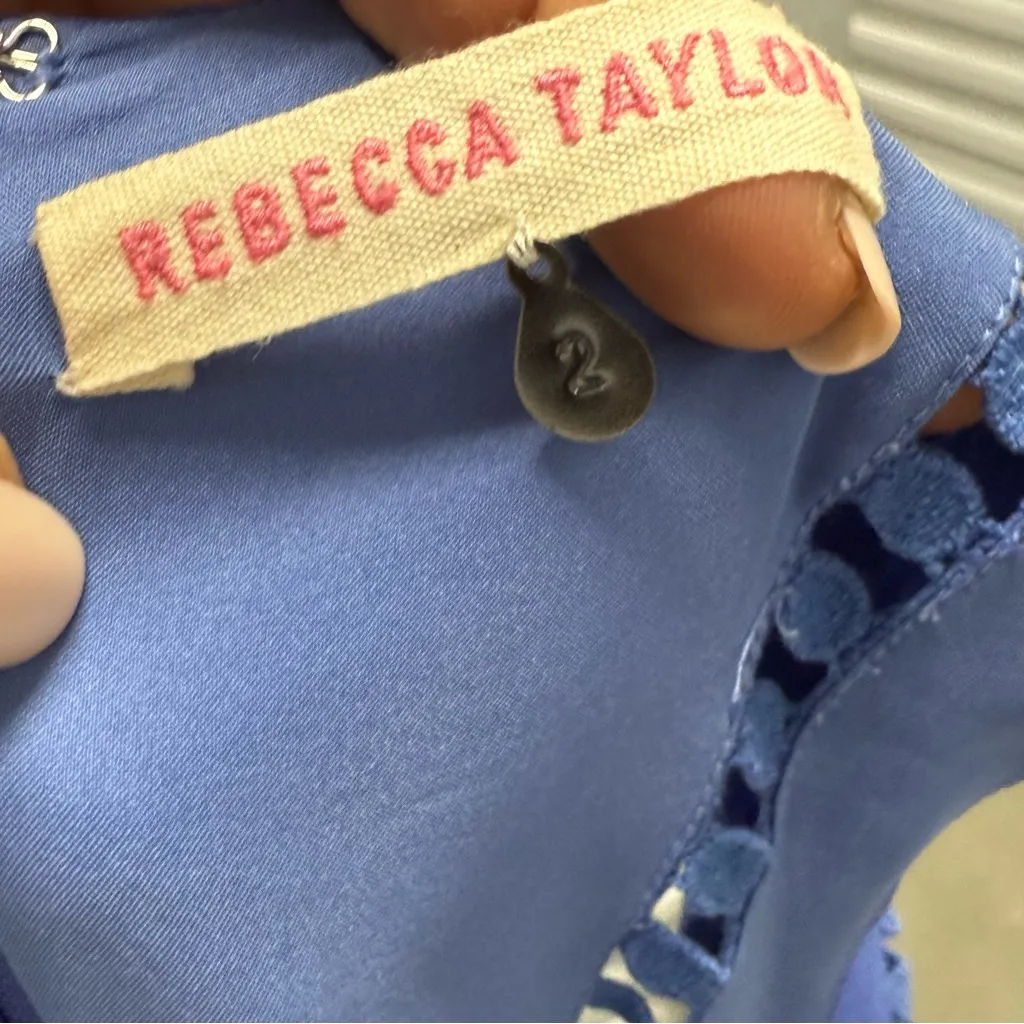 Rebecca Taylor Aruba Fit & Flare Dress Blue Sleeveless Size 2 - Image 3