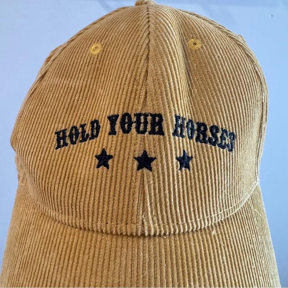 Urban Outfitters Mustard Yellow Corduroy Hold Your Horses Adjustable Cap O/S - Image 3