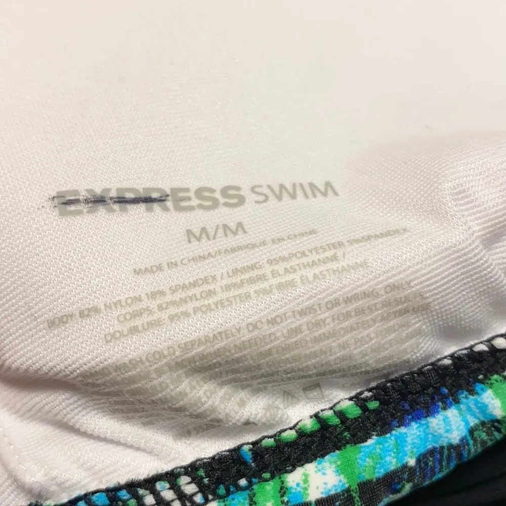 Express Bikini Top Tropical Stripe Swimsuit Swim M Medium New - Image 3