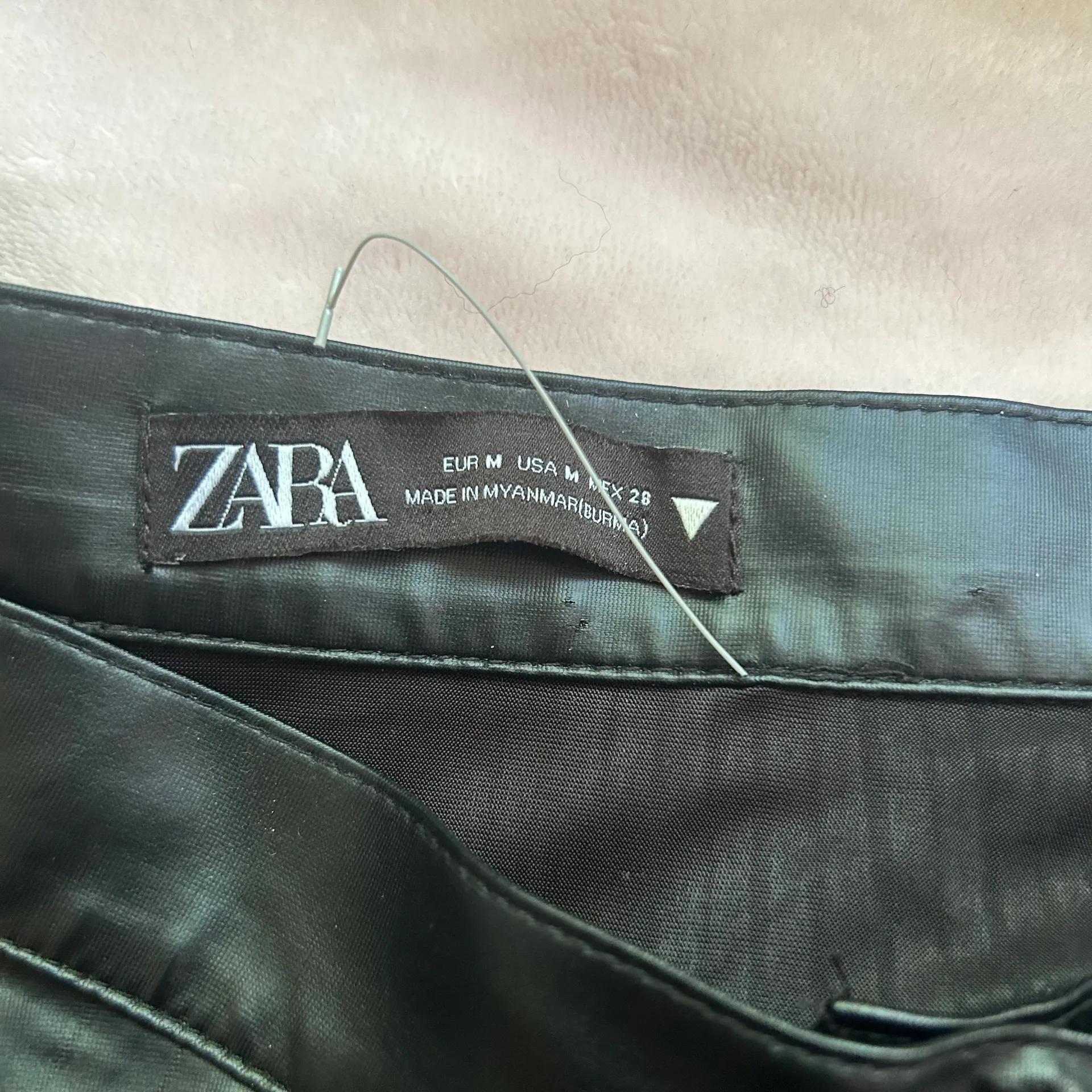 Black Faux Leather Midi Skirt - Image 4