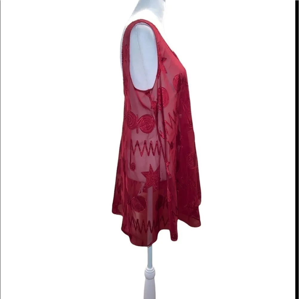 Vintage Gold Label Victoria's Secret Red Sheer Pajama Set Size‎ Small NWT - Image 3