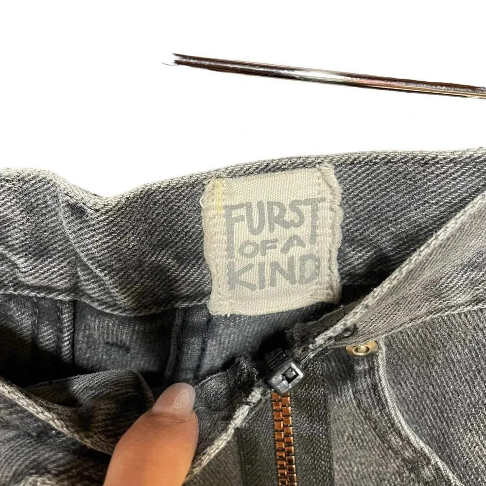 Furst Of A Kind Black Gray Zipper Front Denim Skirt‎ Size 28 / US 6 - Image 8