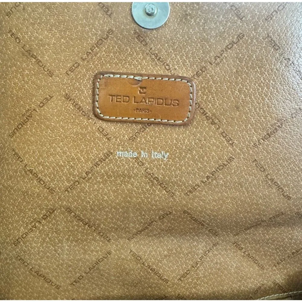 70s Vintage Original Ted Lapidus adjustable strap purse Brown - Image 3