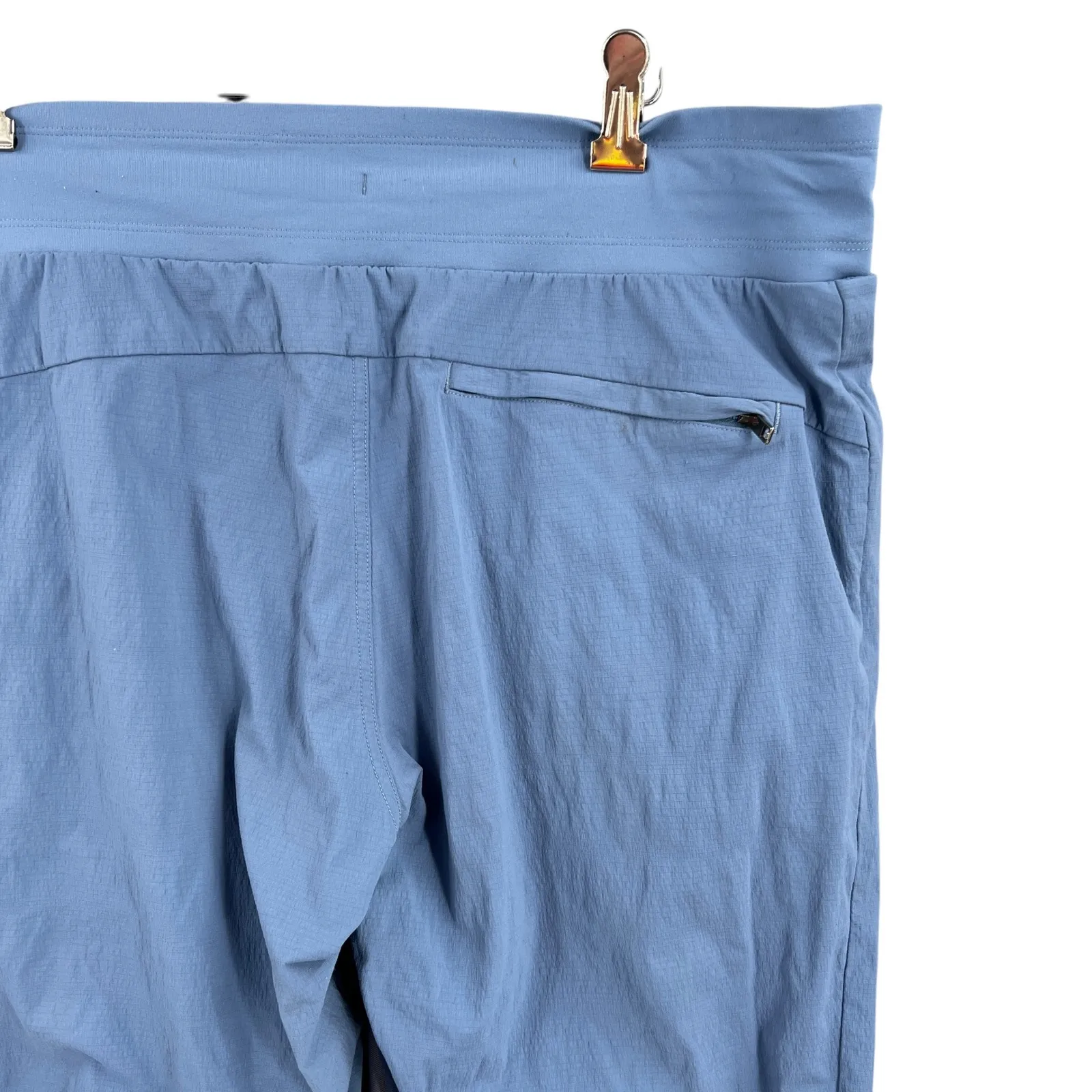 Athleta Trekkie North Jogger Pants Light Blue Zip Pockets Travel Size 14 Tall - Image 4