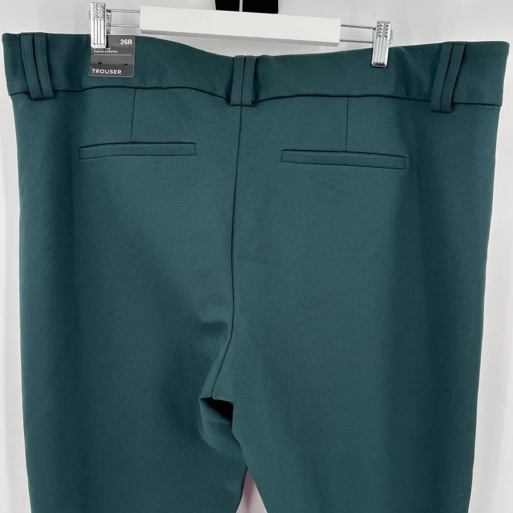 Torrid Studio Signature Ponte Stretch Trousers Forest Green Dress Pants Size 26R - Image 7