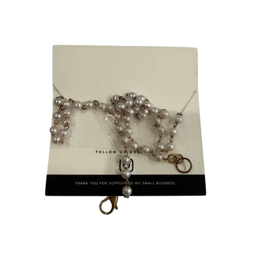 Pearl Choker Necklace with Letter J Charm in Gold White - Image 2
