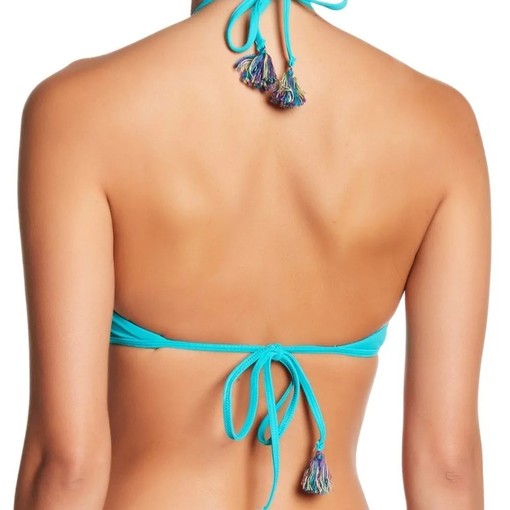 nwt isabella rose Bali High Halter Neck Bikini top Green Size M - Image 2