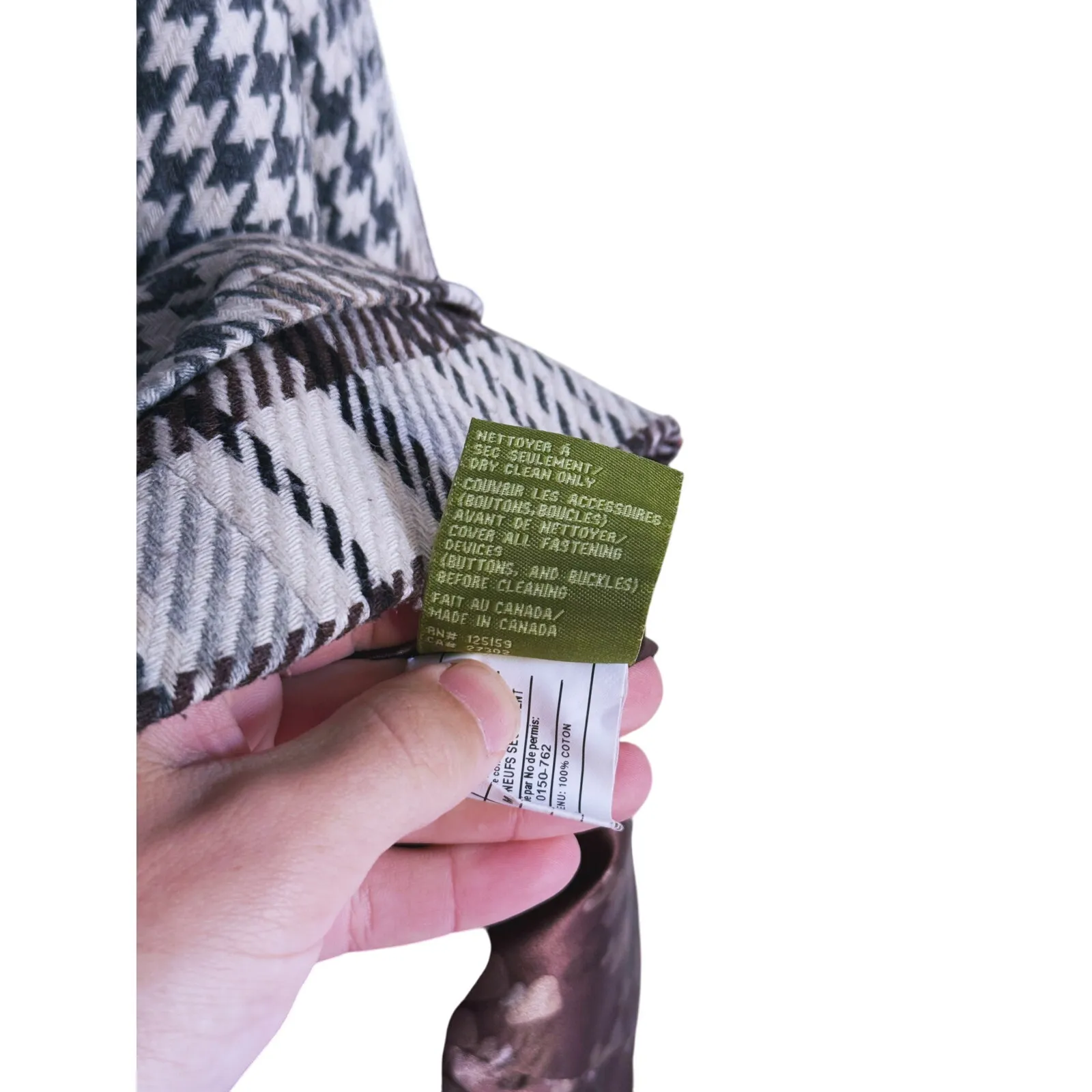 Soia & Kyo Y2K Preppy Plaid Houndstooth Wool Peacoat Full Zip Jacket M Academia - Image 7