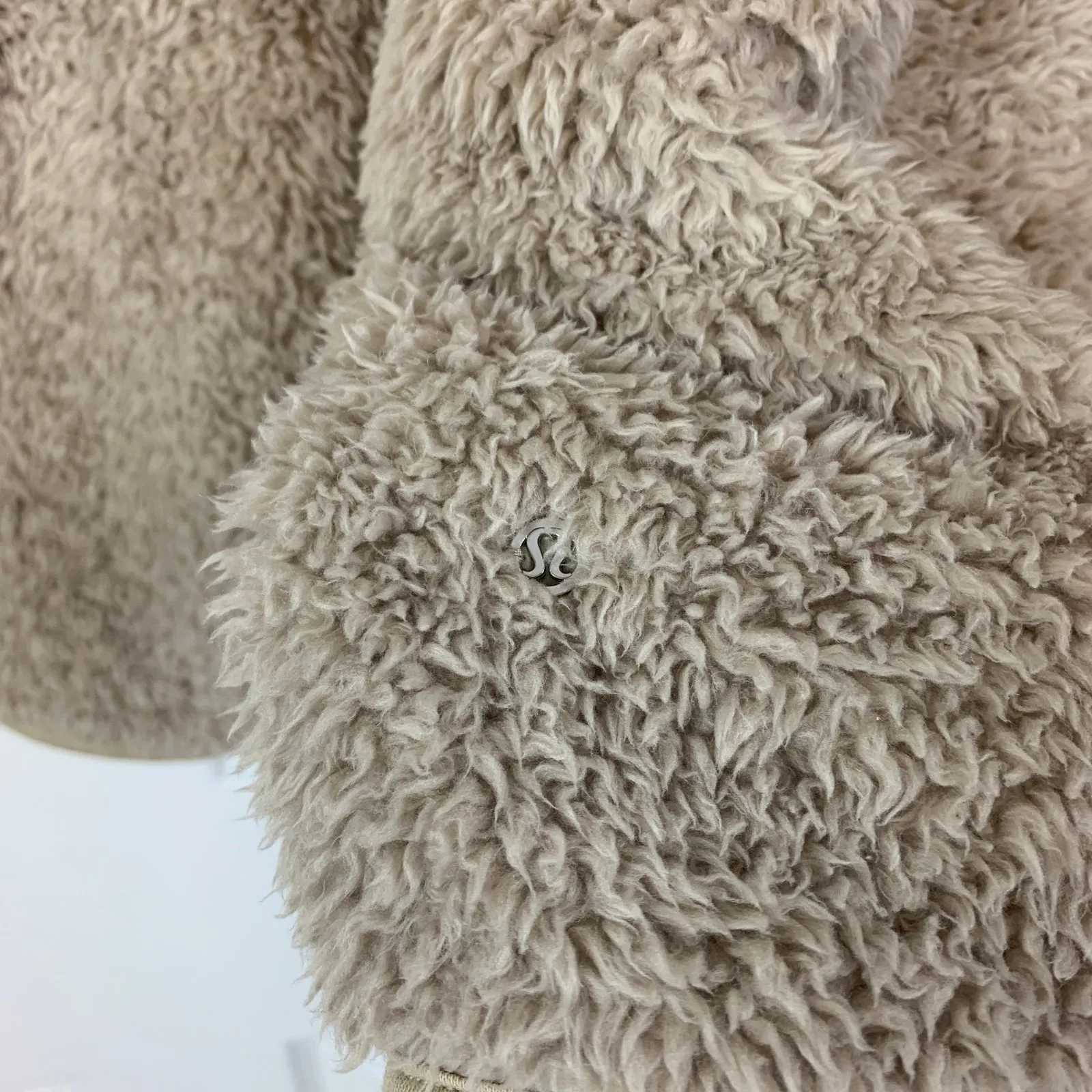 Lululemon Oh So Sherpa Fleece Full Zip Jacket Trench Tan Size 12 - Image 9