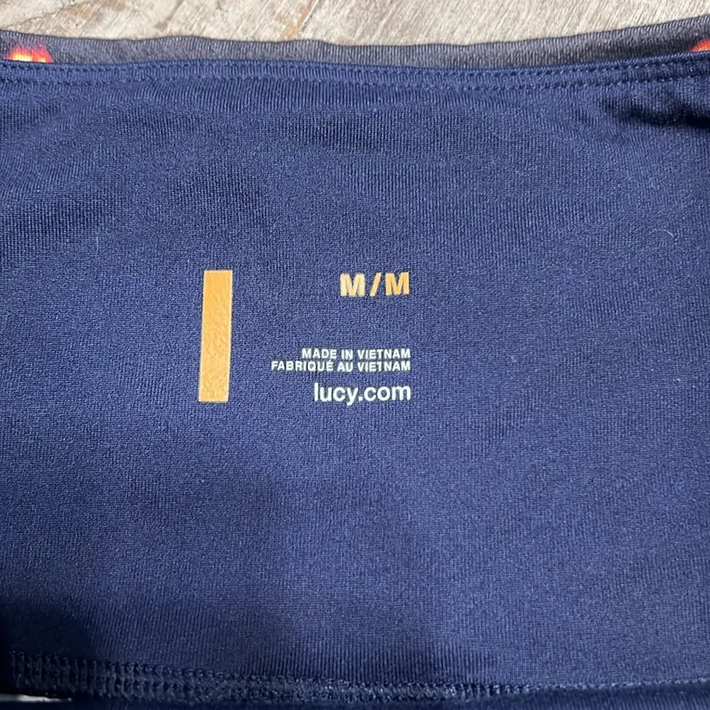 Lucy Hatha Capri Crop Leggings Multi Fire Dance Size Medium Black - Image 4