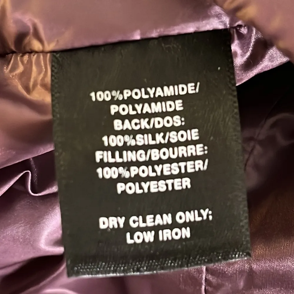 Lafayette 148 Vest Silk Back Purple Zippered Size Medium - Image 9