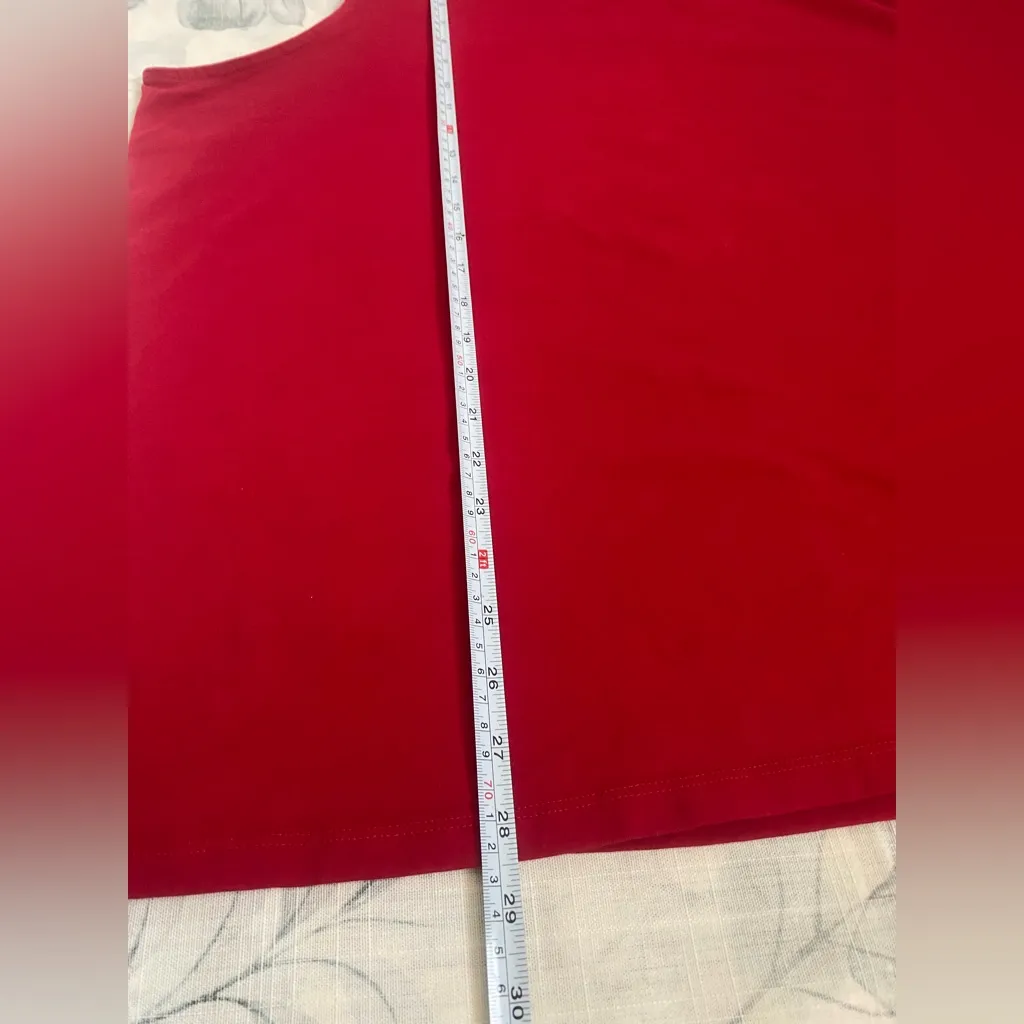 Muscle Tee: CJ Banks 3XL Tank Top Shirt Red Mock Turtleneck Sleeveless Cotton Size 3X - Image 6