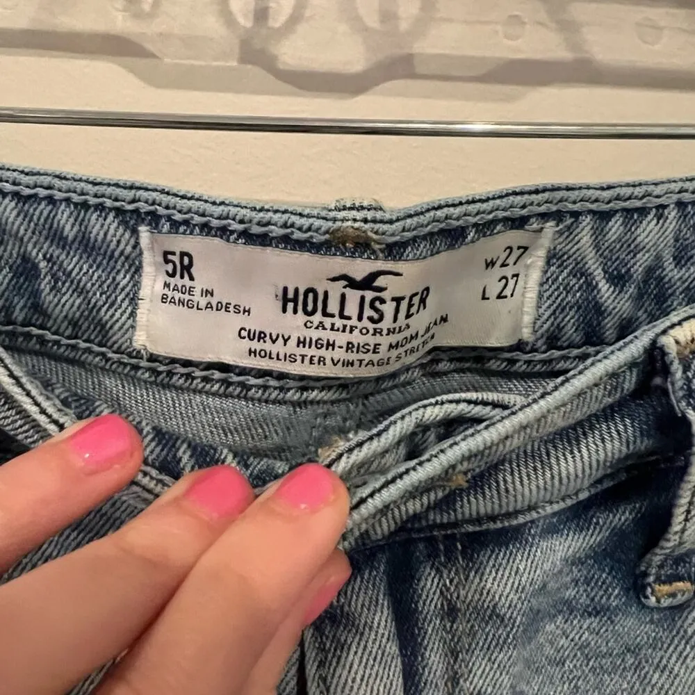 Hollister Vintage Straight Jeans Women 27/5R Curvy High Rise Mom Jean Light Wash - Image 3