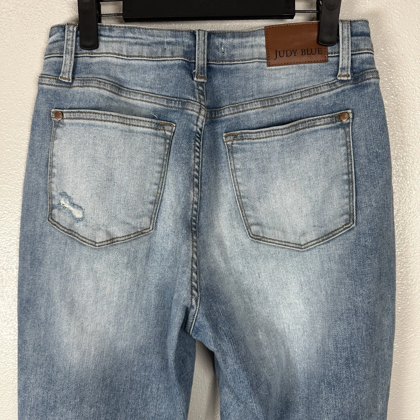 Judy Blue Jeans Womens 9/29 Blue Boyfriend Fit Stretch Denim Distressed - Image 4