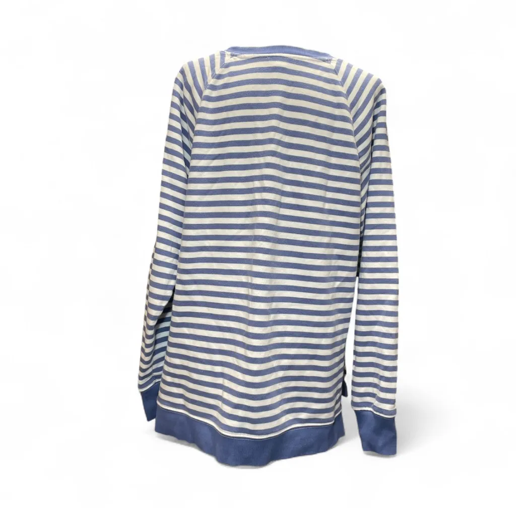Maeve Anthropologie Long Sleeve Blue Striped Tunic Top Womens Size L - Image 4