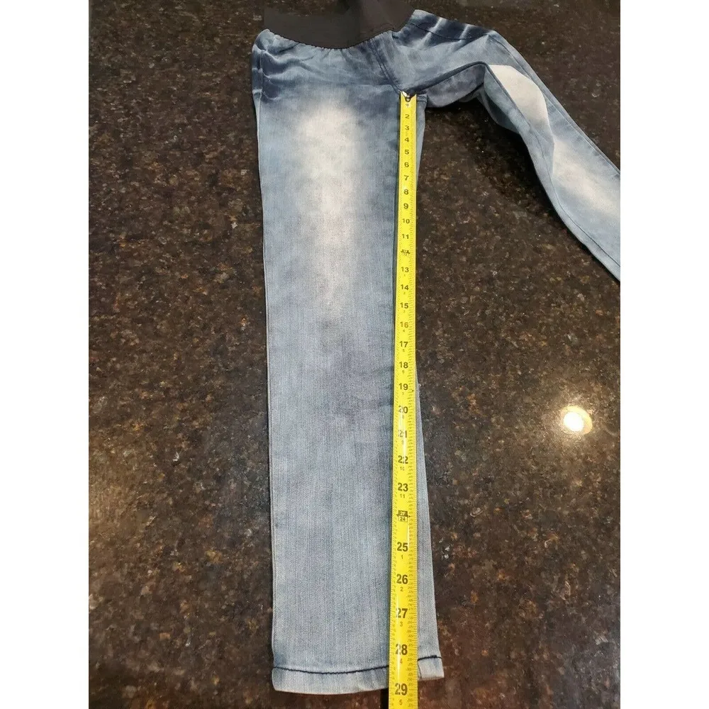 Almost Famous Women's Blue Denim Cotton Skinny Fit High Rise Jeans Size Medium - Image 11