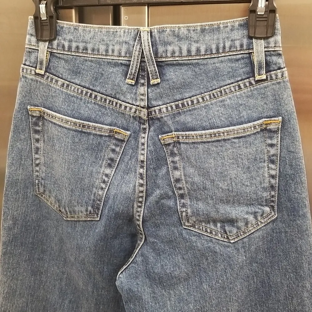 💕SLVRLAKE💕 London Crop Jeans Straight Leg High Waisted ~ Blue 24 NWOT - Image 8