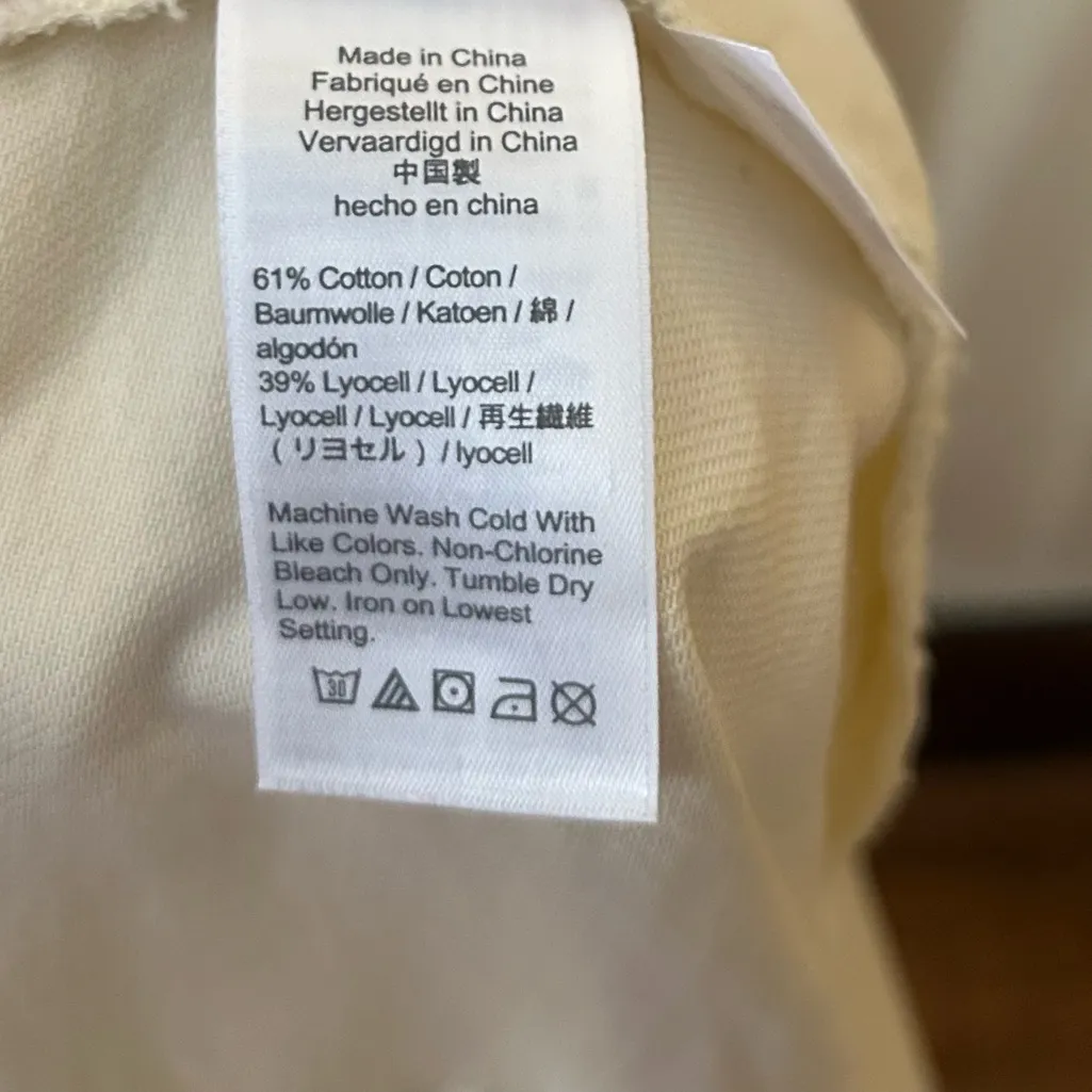 J. Crew Garment Dyed Wrap Skirt Midi Side Tie A-Line Cotton Lyocell Cream Size L - Image 6