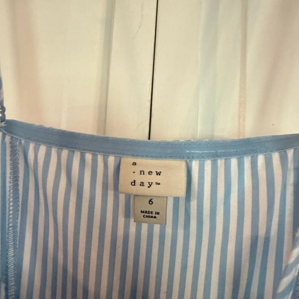A New Day NWT blue striped tank midi dress with belt 6 - Image 6
