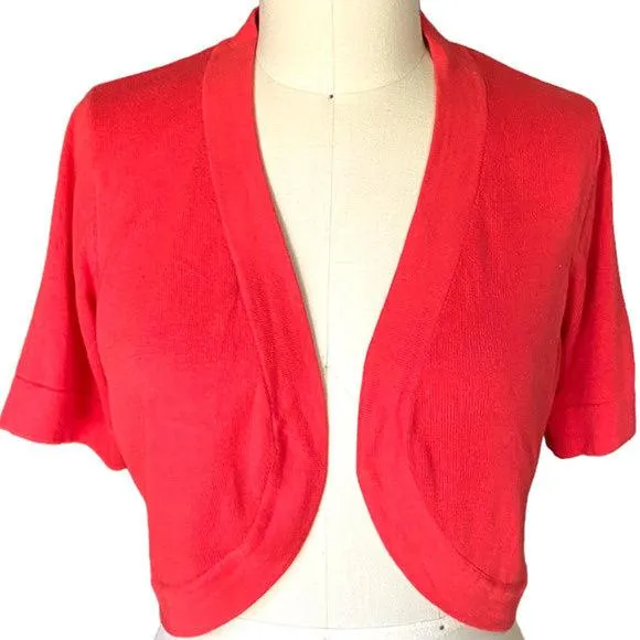 R & K ORIGINALS Ladies Coral Bolero Short Cardigan Sweater ~ LARGE - Image 1