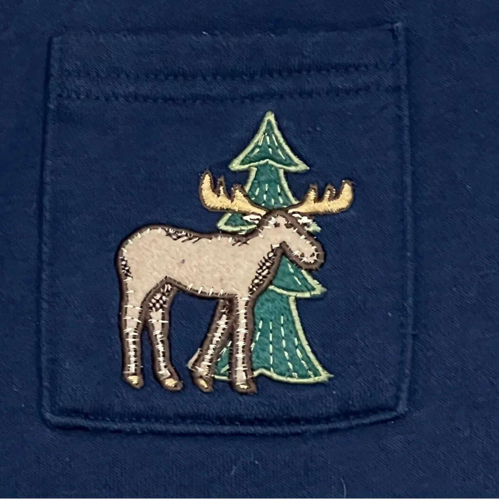 Vintage Breckenridge Navy Moose Bears Trees Buttoned Cardigan Size Large - Image 3