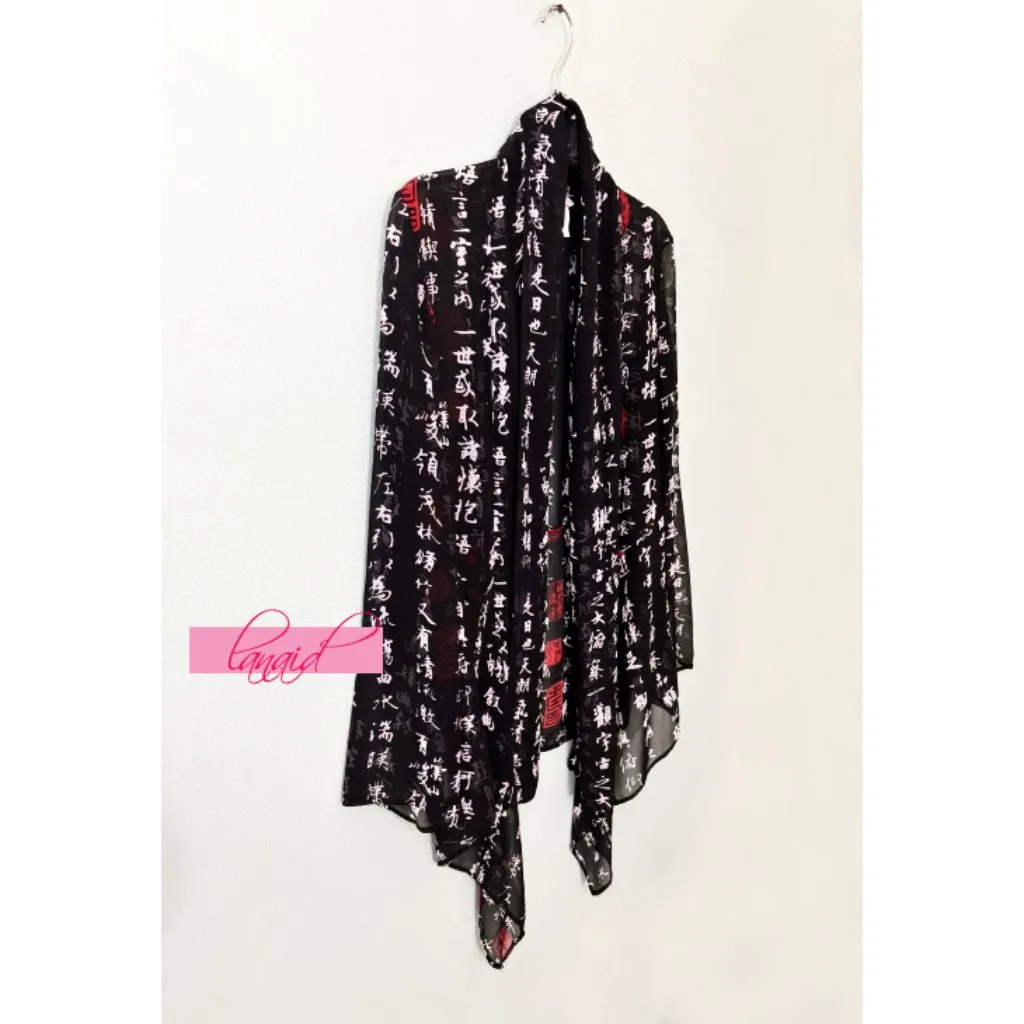 Soft Surroundings Chinese Asian Oriental Japanese Sheer Mesh Kimono Cardigan M - Image 3