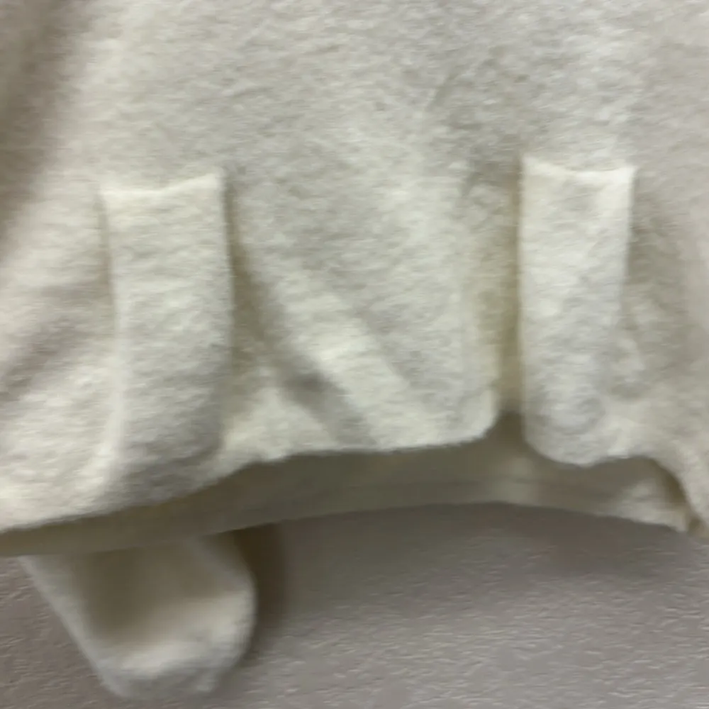 Cop.Copine Ivory Scoop Neck Sweater with Front Pleats Size Medium White - Image 2