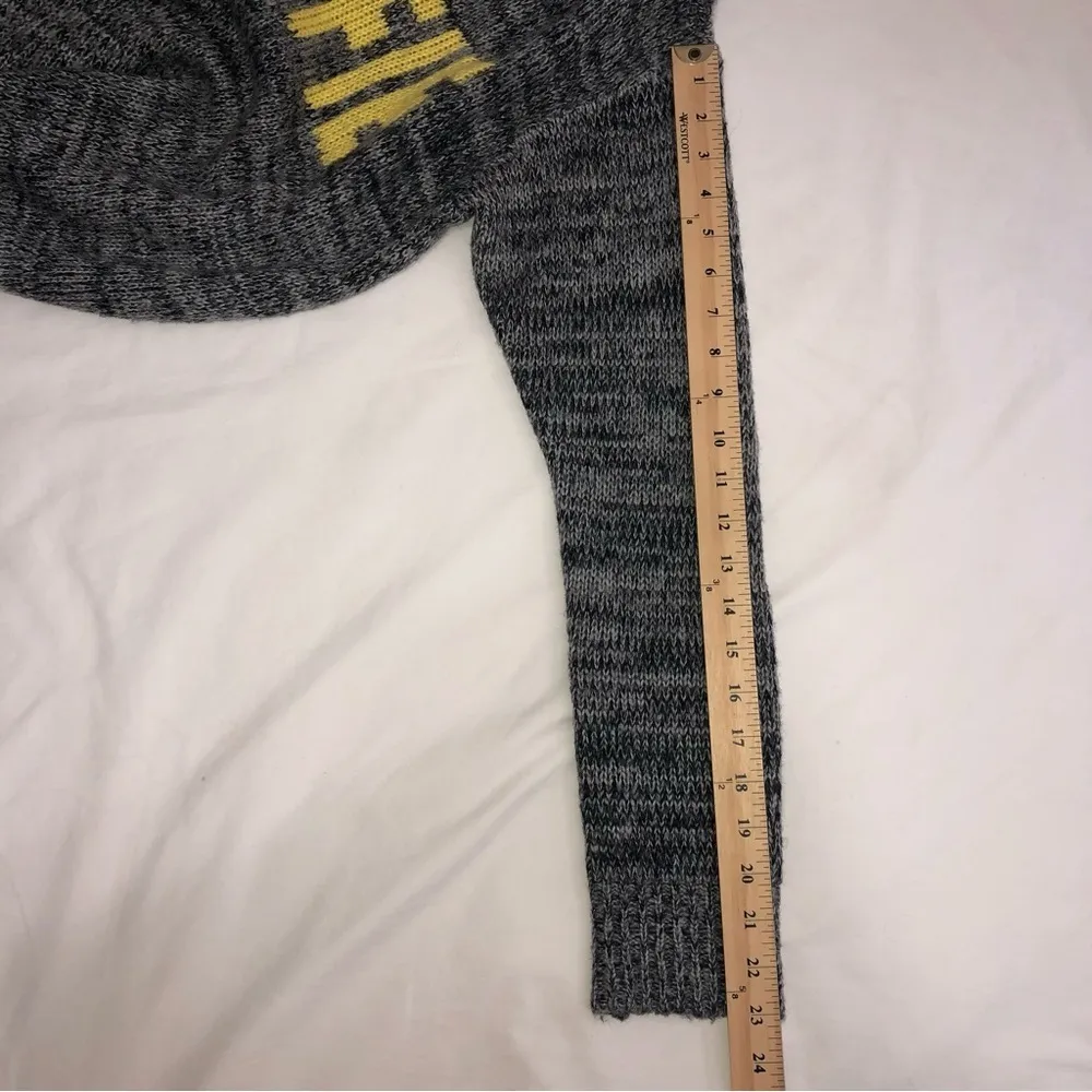 #Selfie Graphic Sweater Size XXL Gray Yellow Long Sleeve Cozy Soft Scoop Neck - Image 5