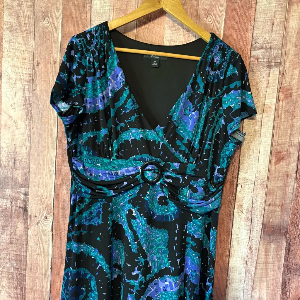 Perceptions  Black Patterned Dress Size 16‎ - Image 3