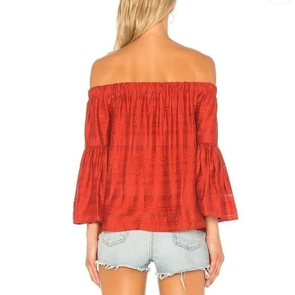 1. STATE Off Shoulder Bell Sleeve Blouse sz M - Image 3