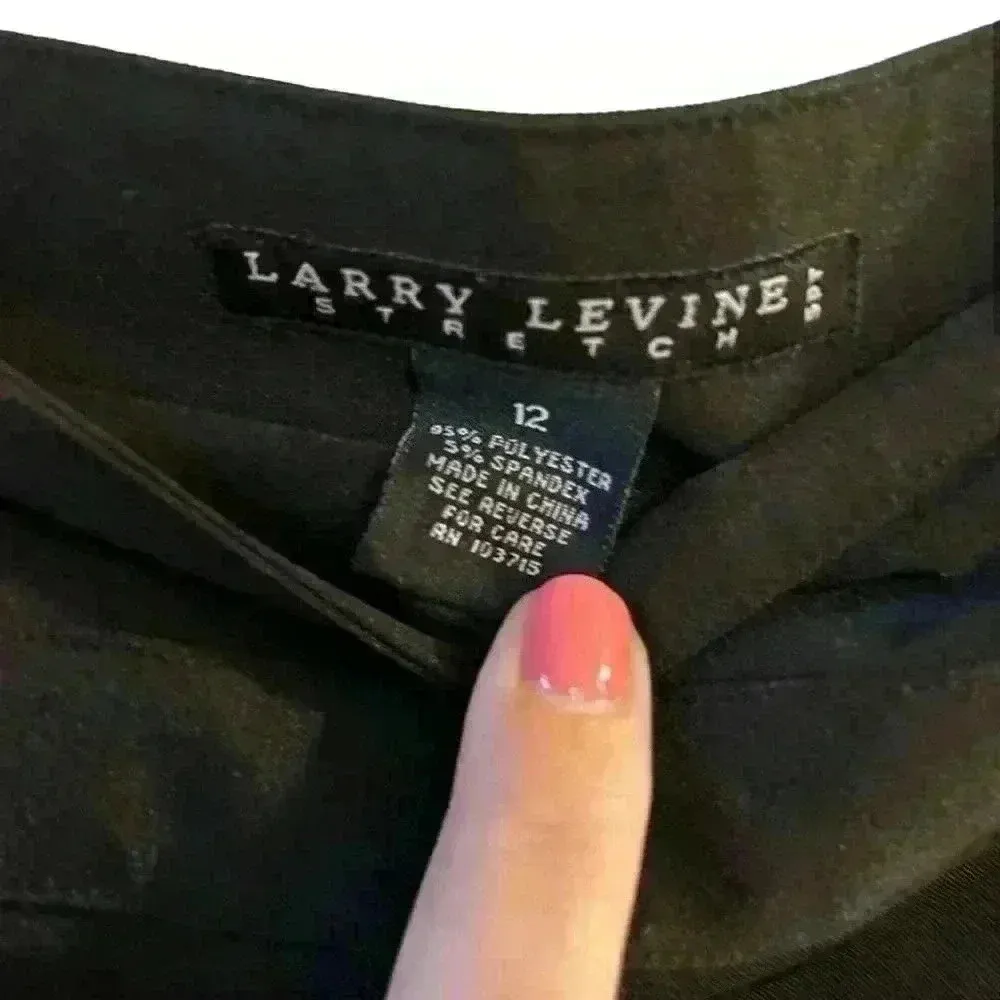 Larry Levine Flat Front Side Zip Stretch Pants- Size 12 - Image 2