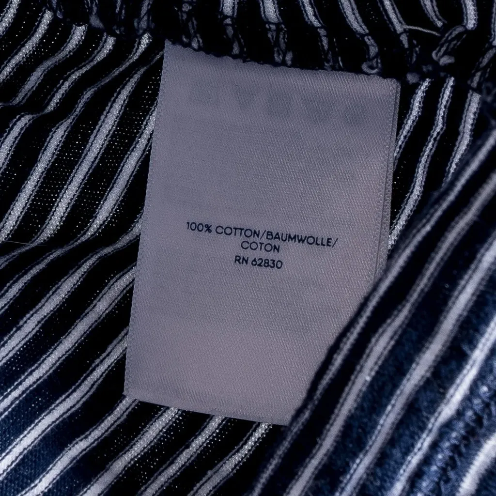 Lands End Dress S 6 8 Womens Striped Blue White VNeck Short Sleeve Cotton Pocket - Image 5