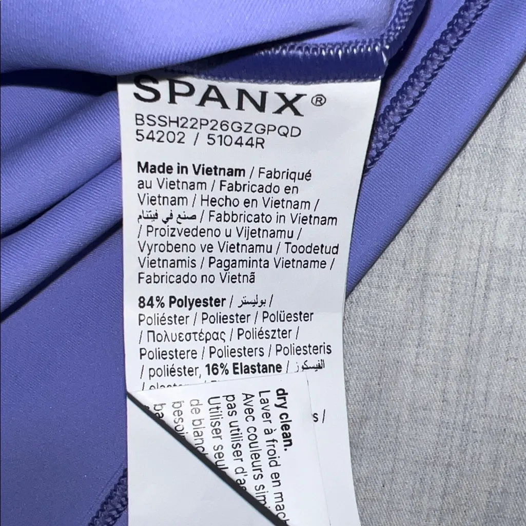 New Spanx Long Sleeve Athletic Tech Top Running Purple Sz Large - Image 8