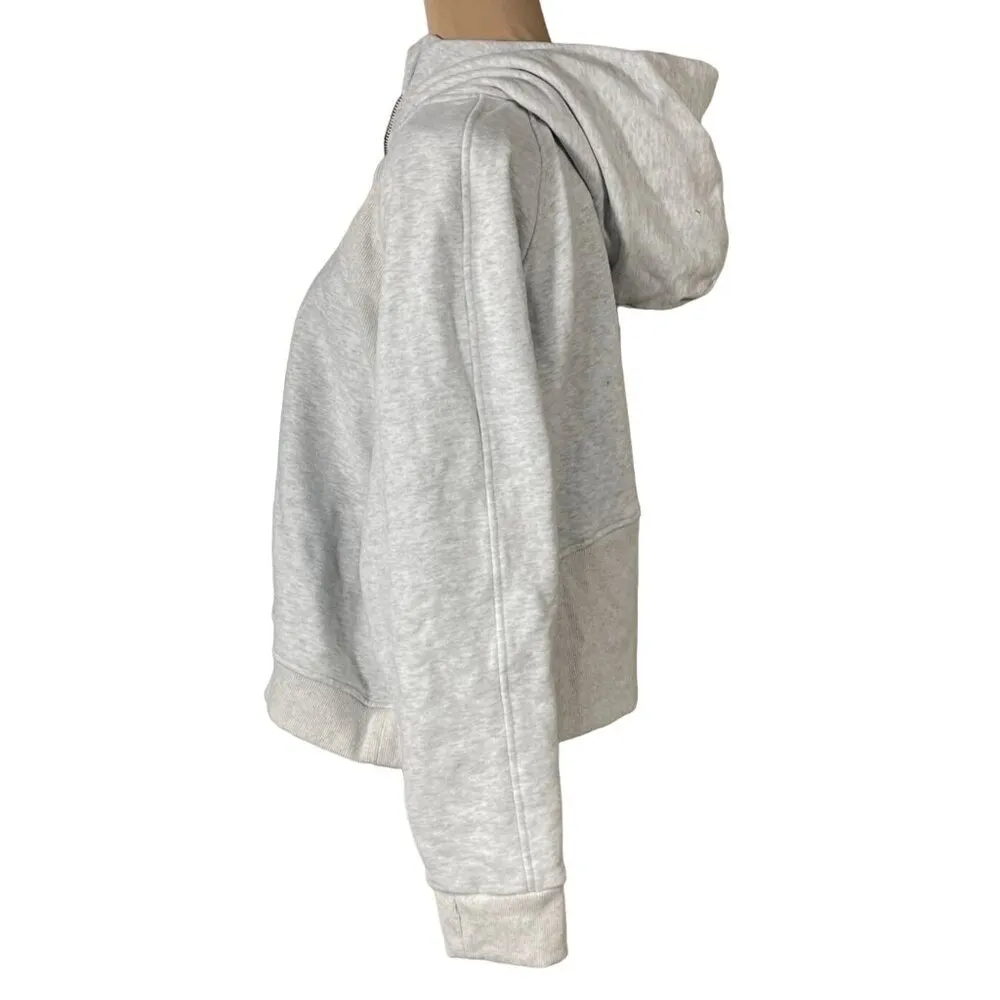 Pink Lily Cropped 1/4 Zip Hoodie Sweatshirt Gray Size XL Extra Large Cotton - Image 2