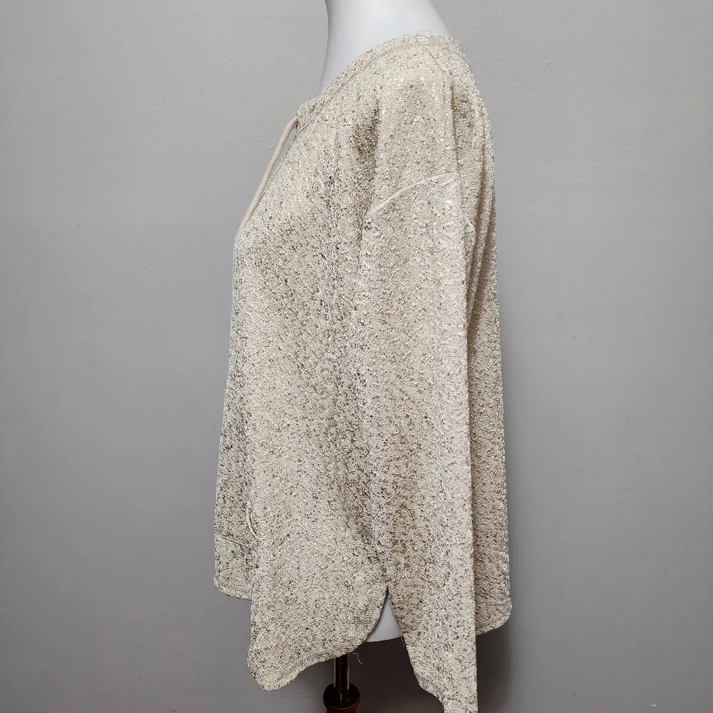 Ruby Rd cream metallic jacquard sweatshirt size xlp - Image 4